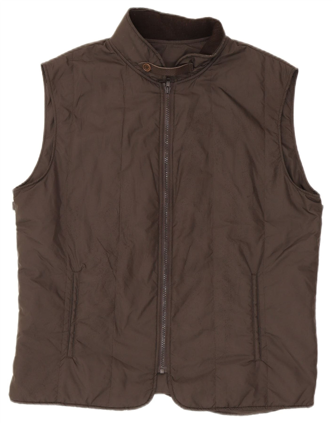 Massimo Dutti Chaleco acolchado con forro para hombre EU 52 Large Gris Poliéster