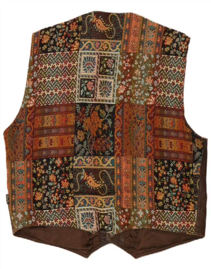 Chaleco vintage para hombre grande marrón geométrico