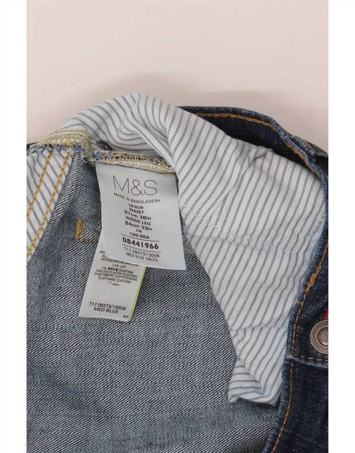 Marks & Spencer Vaqueros rectos de corte regular para hombre W38 L33 Algodón azul