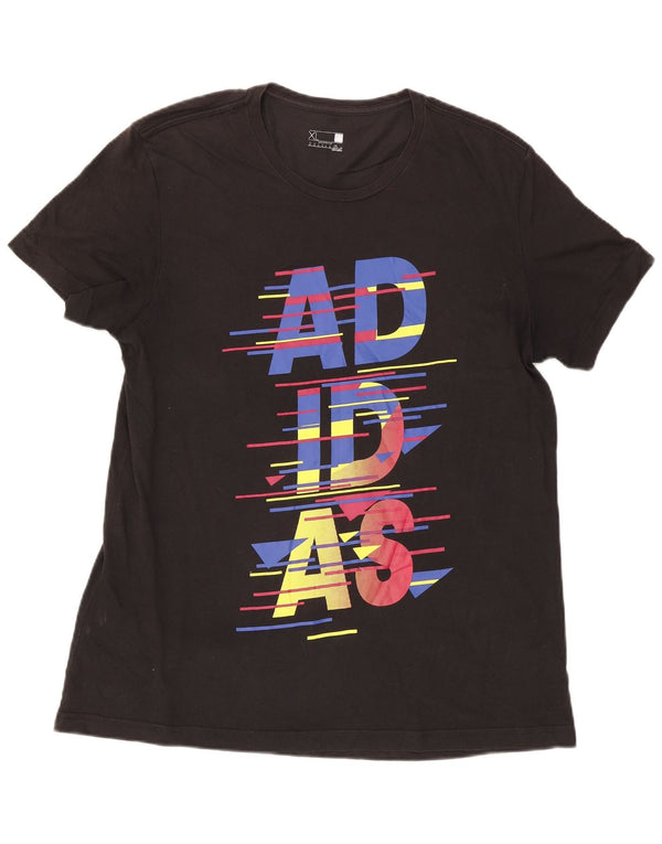 Adidas Mens Climalite Graphic Camiseta Top XL Algodón Negro