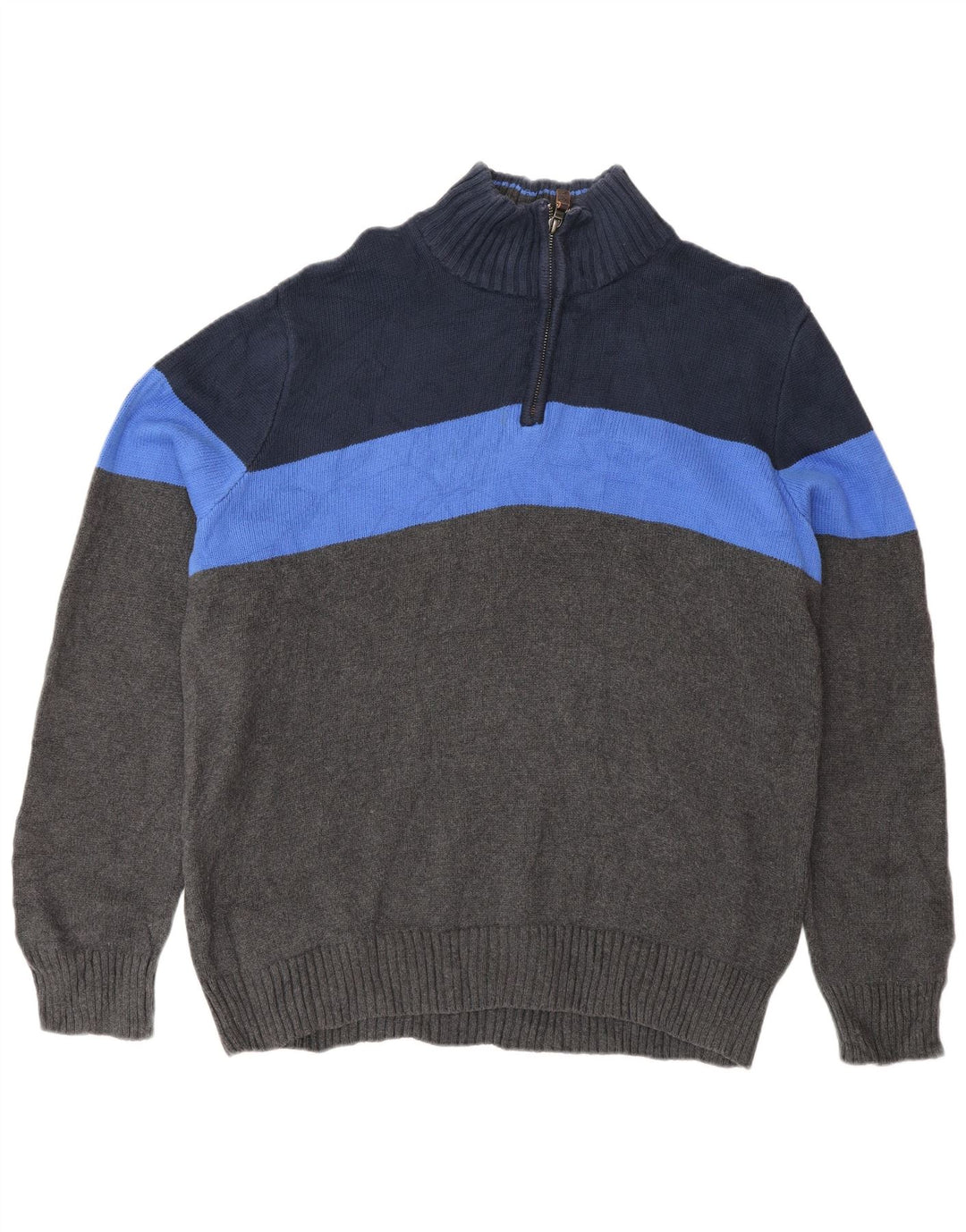 Eddie Bauer Jersey De Cuello Con Cremallera Para Hombre De Algodón Gris Grande Con Bloques De Color