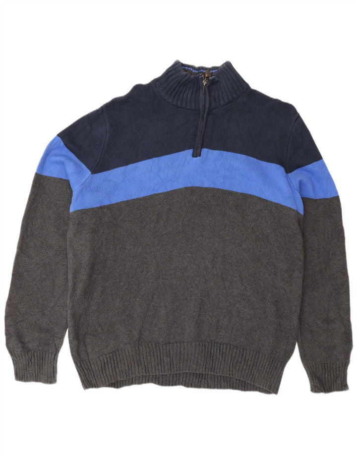 Eddie Bauer Jersey De Cuello Con Cremallera Para Hombre De Algodón Gris Grande Con Bloques De Color