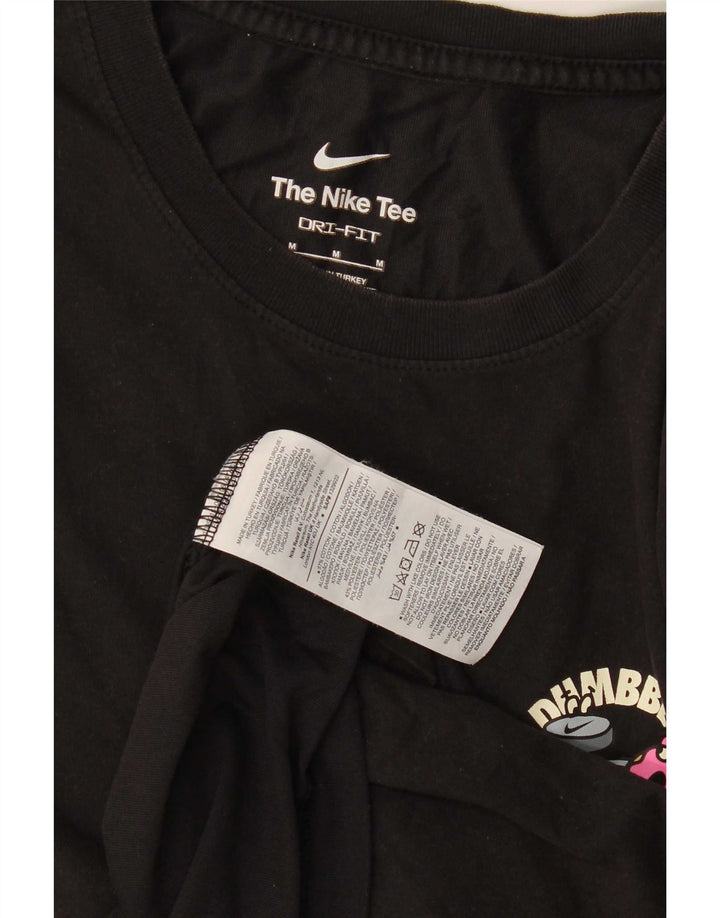 Nike Camiseta con gráfico de Dumbbells Donuts para hombre, talla mediana, algodón negro