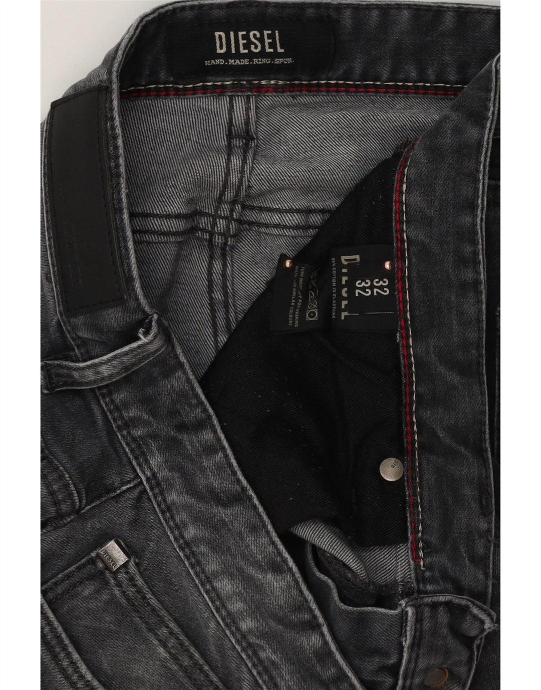Diesel Hombre Sleenker Slim Jeans W32 L32 Algodón Gris