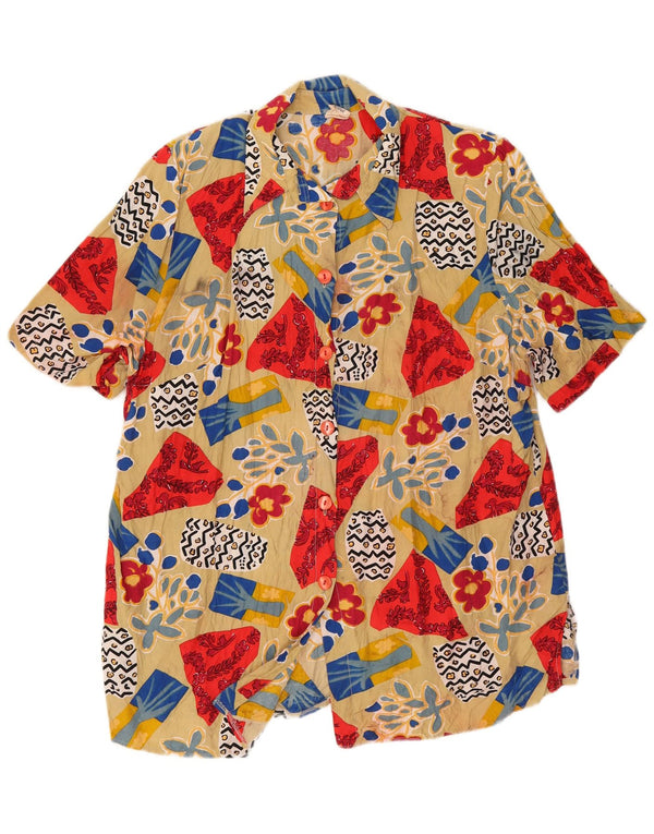 Camisa Divina Mujer Manga Corta EU 46 XL Beige Floral