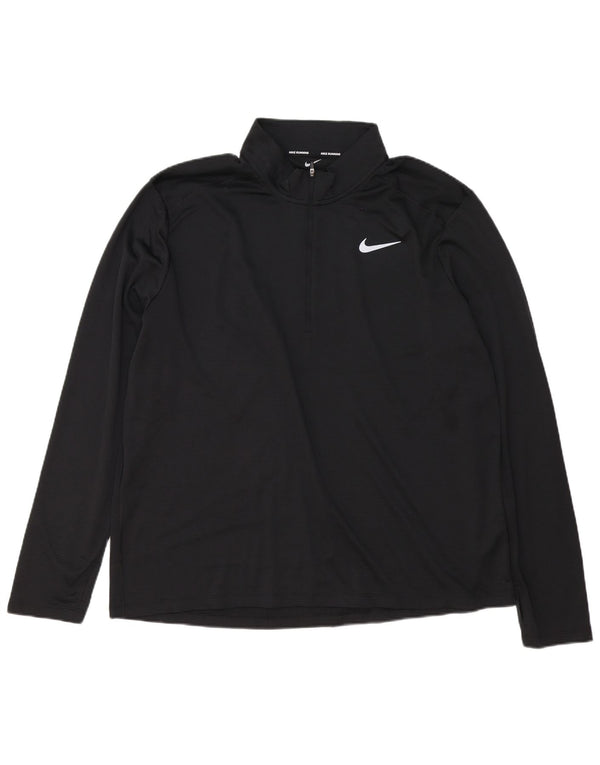Nike Dri Fit - Chándal con cremallera y cuello para hombre, talla 2XL, poliéster negro