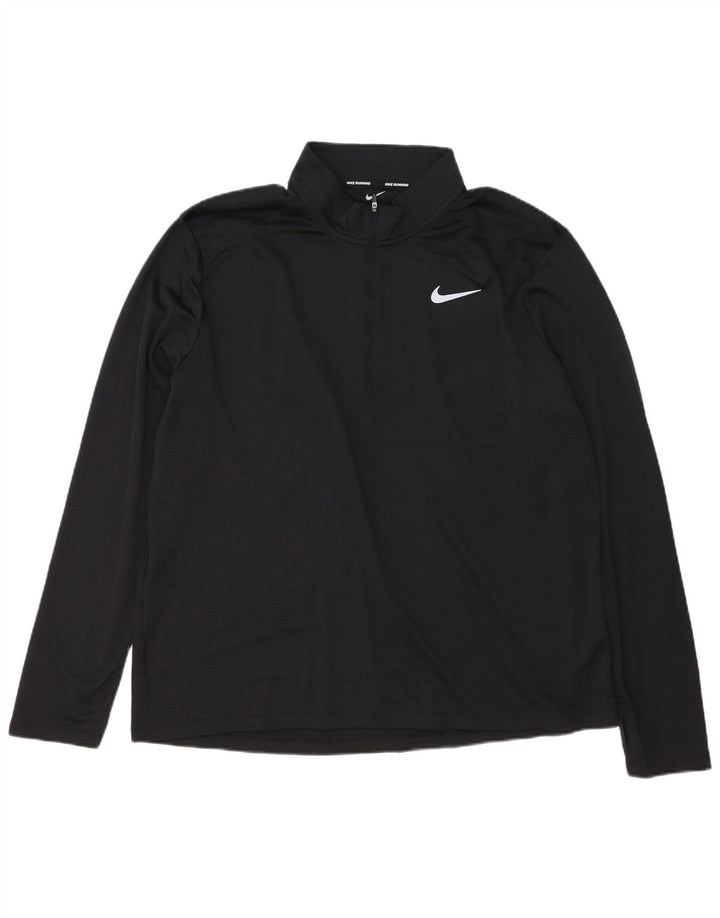 Nike Dri Fit - Chándal con cremallera y cuello para hombre, talla 2XL, poliéster negro