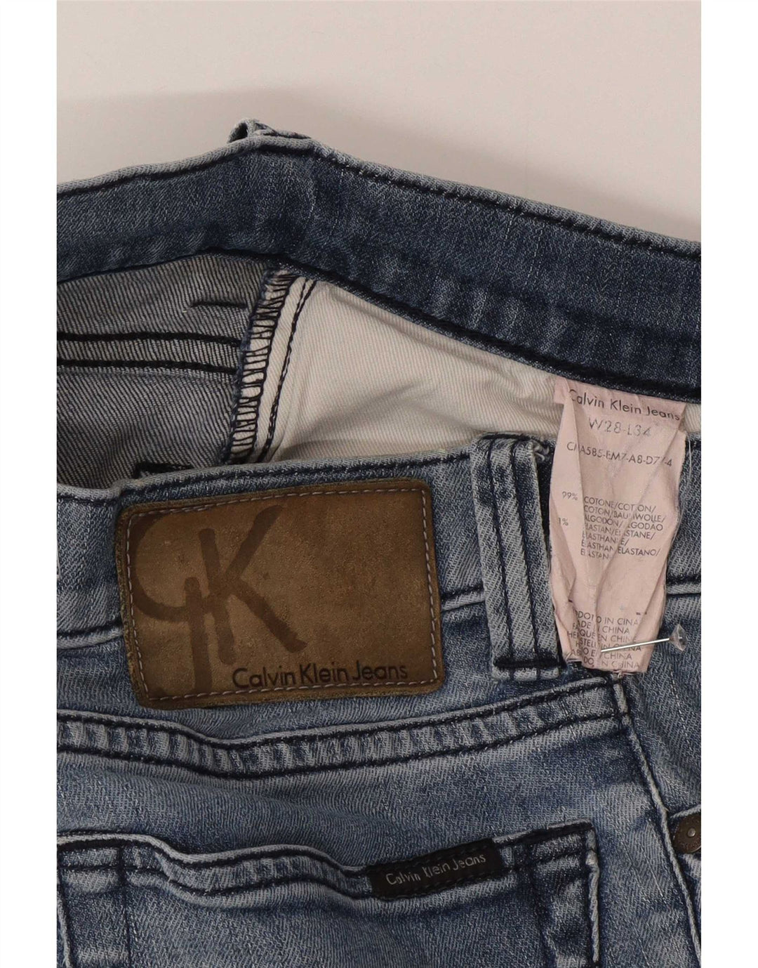 Calvin Klein Jeans Hombre Slim W28 L34 Algodón Azul