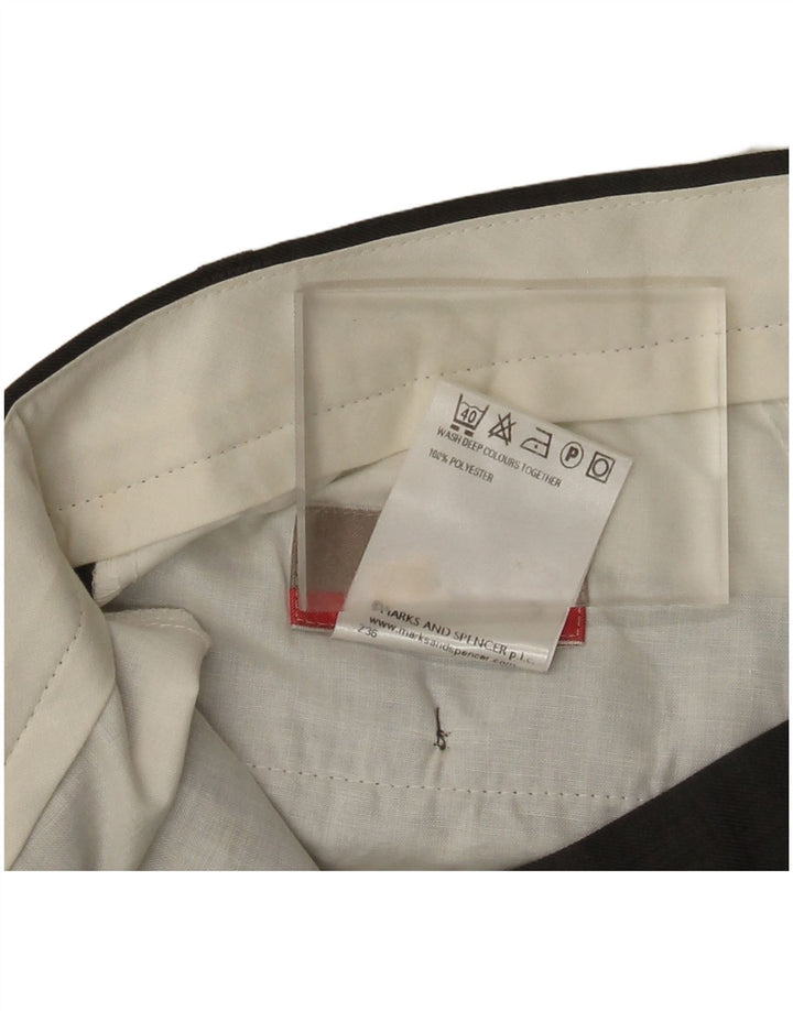 Marks & Spencer Pantalón de traje con pinzas para hombre W36 L29 Poliéster gris