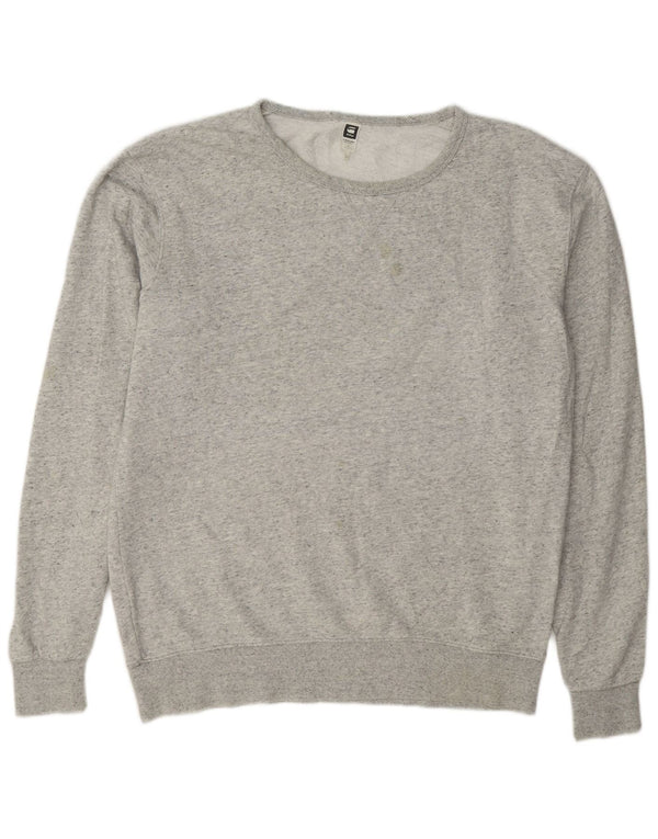 G-Star Sudadera tipo jersey para hombre, talla 2XL, algodón moteado gris