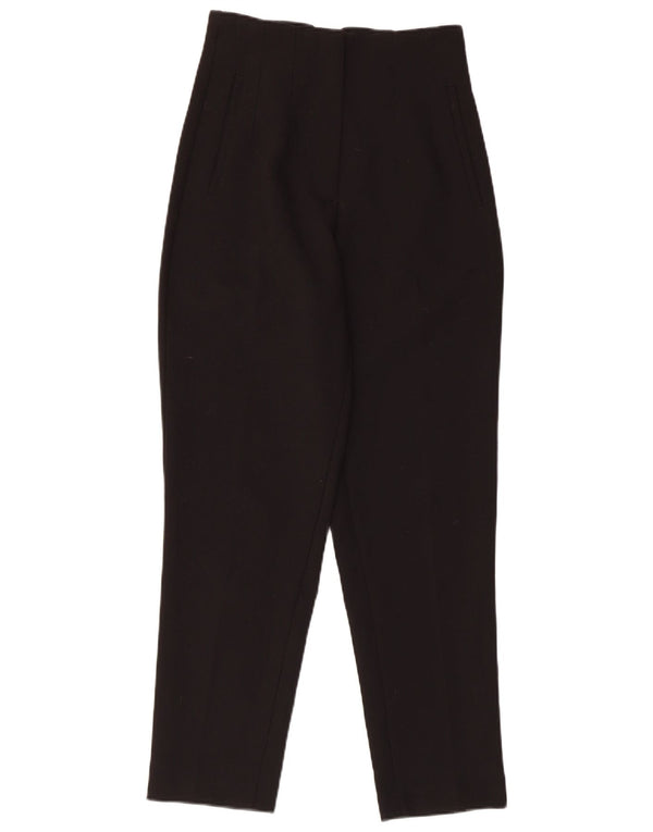 Zara Mujer Pantalones Casuales Cónicos XS W24 L27 Negro