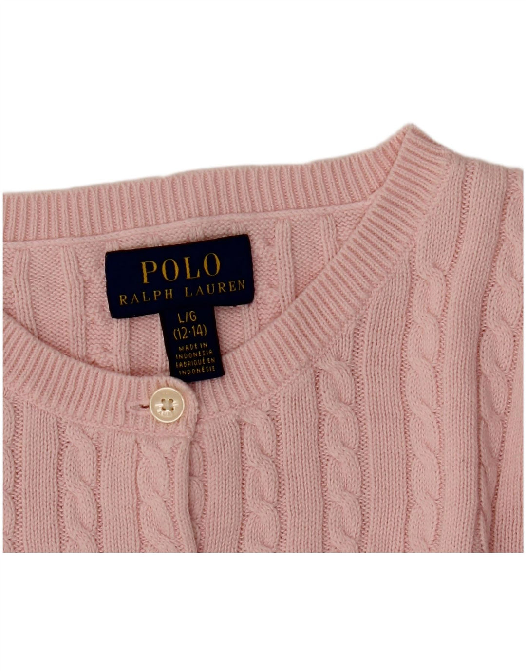 POLO RALPH LAUREN Cárdigan para niña 12-13 años Grande Rosa