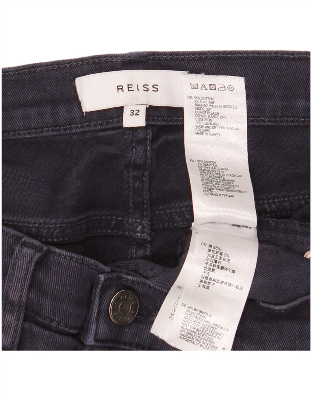 Vaqueros rectos para hombre Reiss W32 L33 Algodón azul marino