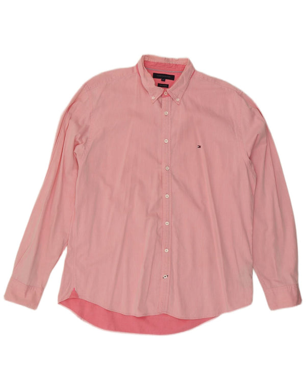 Tommy Hilfiger Camisa New York Fit para Hombre 2XL Algodón Rosa