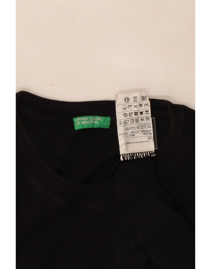 Benetton Camiseta Top Grande Negro Algodón Hombre