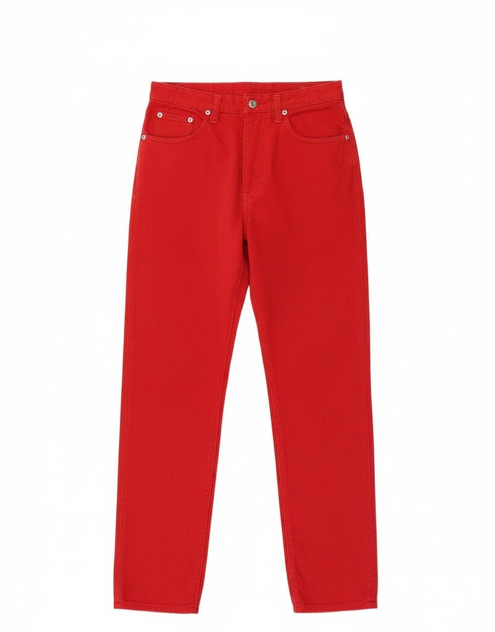 Vaqueros Uniformes De Cintura Alta Para Mujer W30 L29 Algodón Rojo