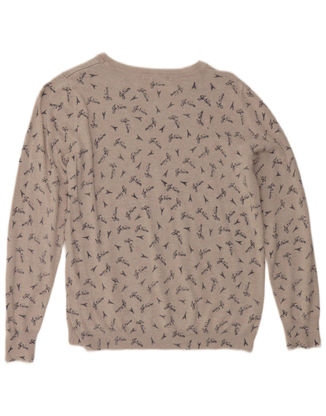 Marks & Spencer Suéter gráfico con cuello barco para mujer UK 44 Gris medio