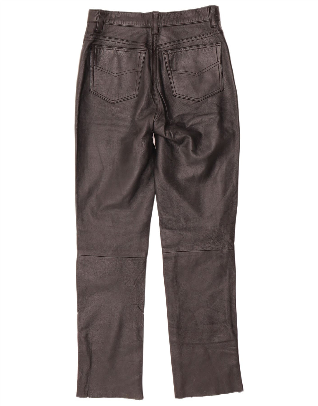 Pantalón VINTAGE de piel ajustado para mujer W28 L30 Negro