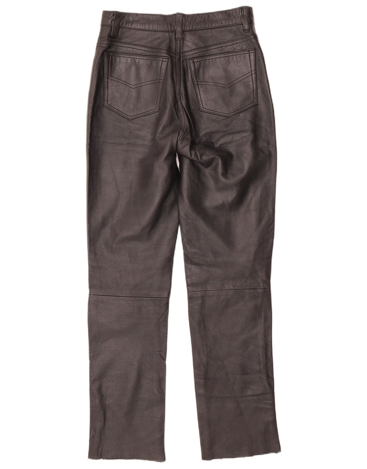 Pantalón VINTAGE de piel ajustado para mujer W28 L30 Negro