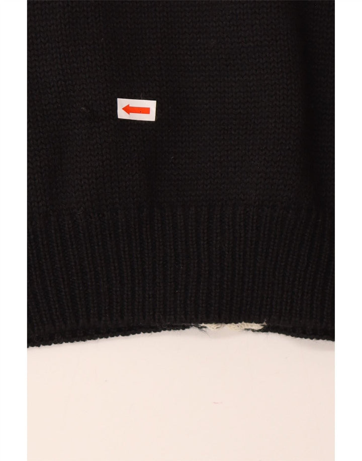 JORG PETERSON Suéter tipo cárdigan para mujer EU 42 Lana floral negra grande