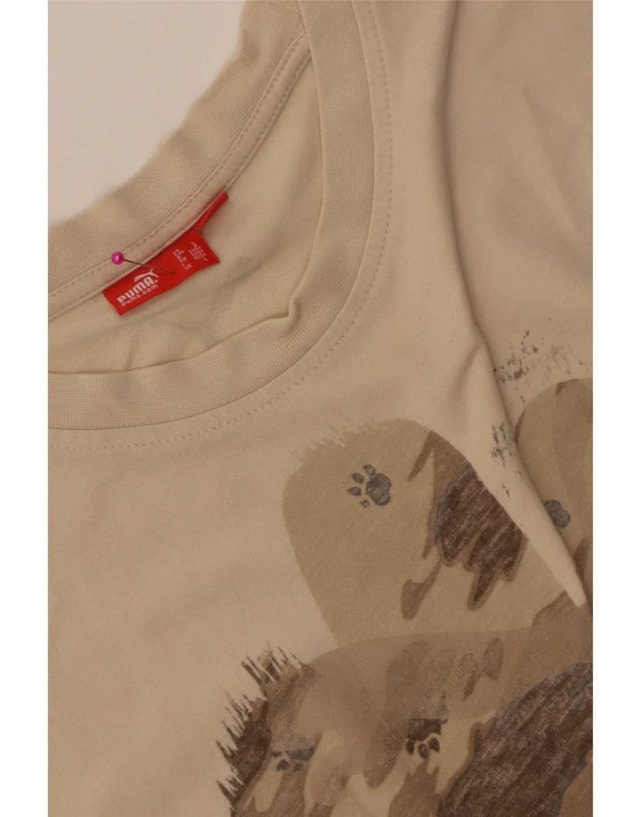Puma - Camiseta gráfica para hombre, talla grande, color beige