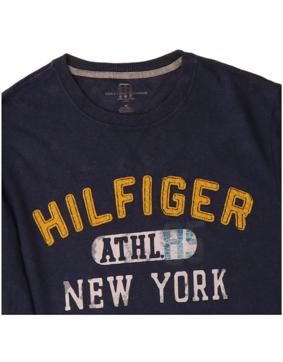 TOMMY HILFIGER Top gráfico New York de manga larga para hombre Azul marino mediano