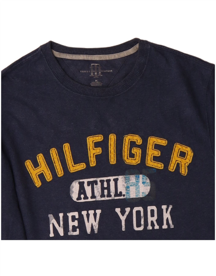 TOMMY HILFIGER Top gráfico New York de manga larga para hombre Azul marino mediano