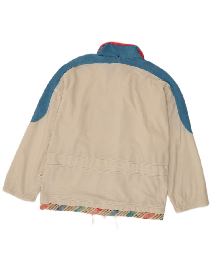 Diadora Chaqueta de chándal para mujer UK 10 Small Off White Colorblock