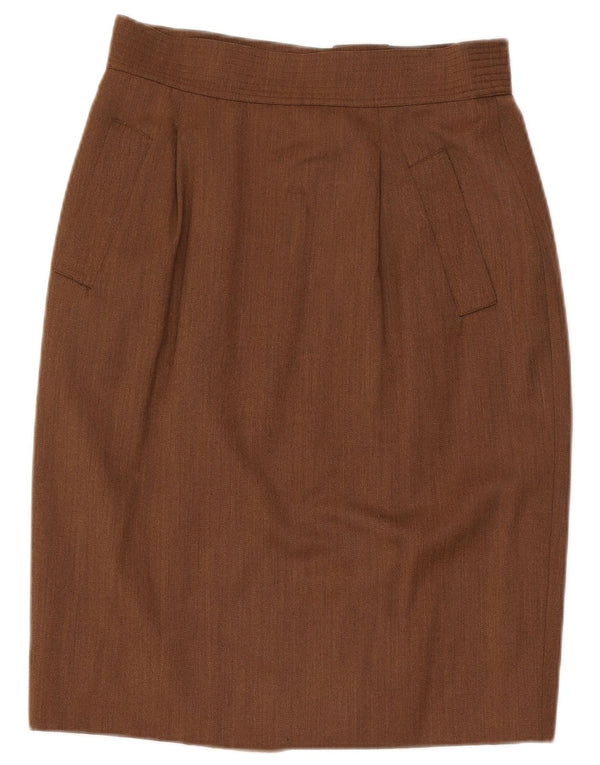 Falda lápiz para mujer Max Mara UK 16 Large W32 Lana marrón