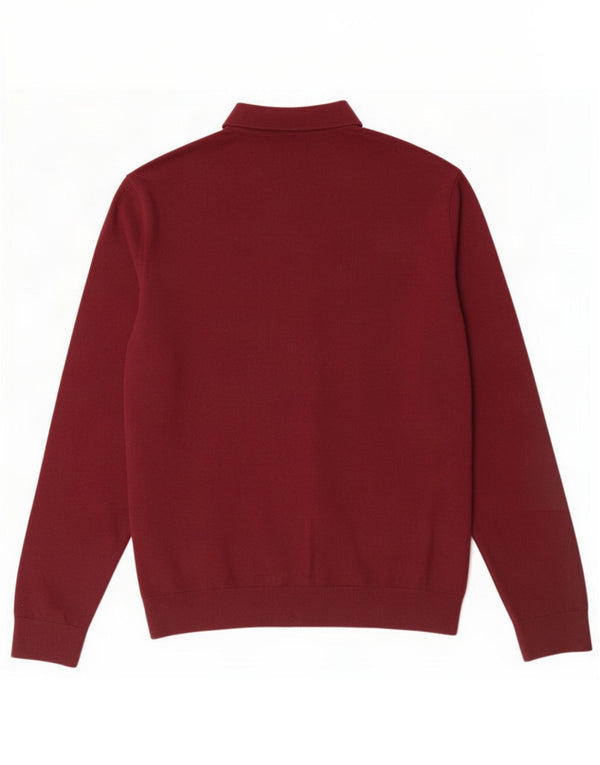 Marks & Spencer Jersey con cuello tipo polo para hombre XL Algodón burdeos