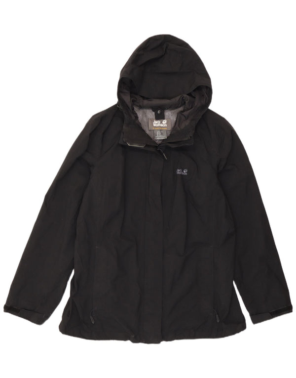 Jack Wolfskin Chaqueta Cortavientos con Capucha para Mujer UK 40 XL Poliamida Negra