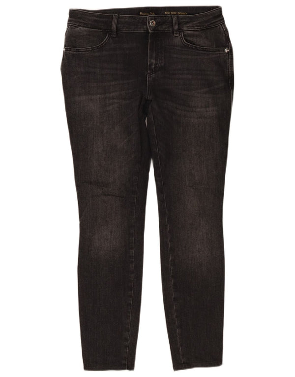 Massimo Dutti Jeans Ajustados De Tiro Medio Para Mujer EU 38 Small W28 L27 Gris Algodón