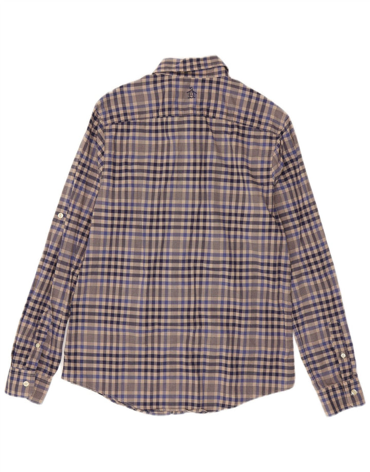 Camisa Penguin Hombre Algodón Vichy Gris Medio