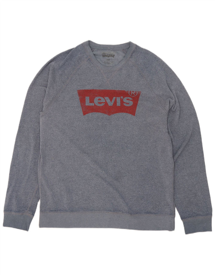 Levi's Mens Graphic Sudadera Jumper Grande Poliéster Azul