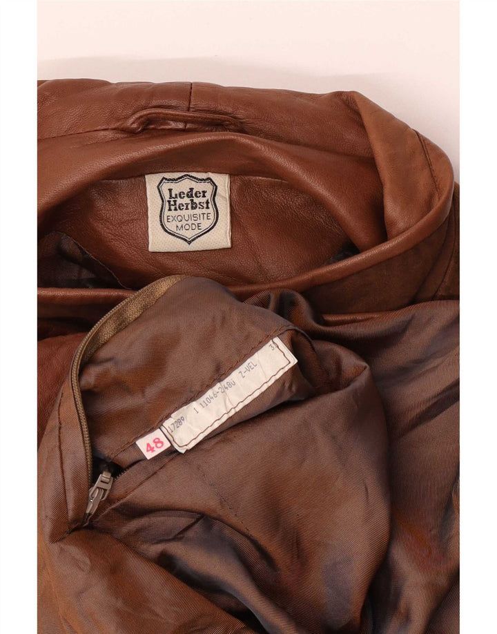 Leder Herbst Chaqueta de cuero para mujer UK 40 XL Marrón Clásico