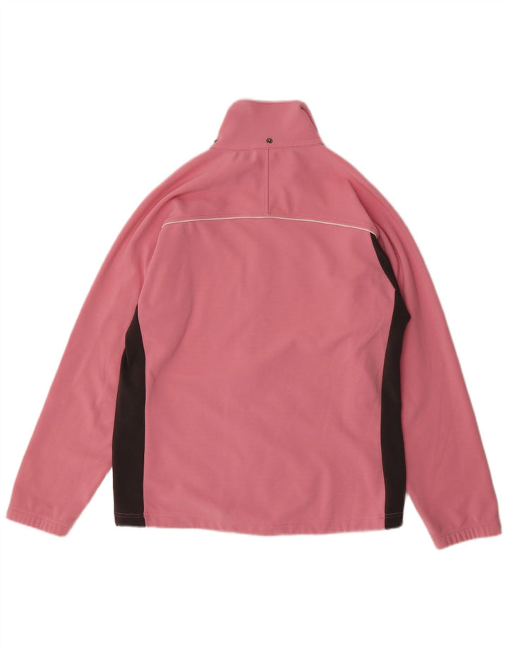 ASICS Womens Tracksuit Top Jacket UK 16 Large Pink Colourblock Polyester