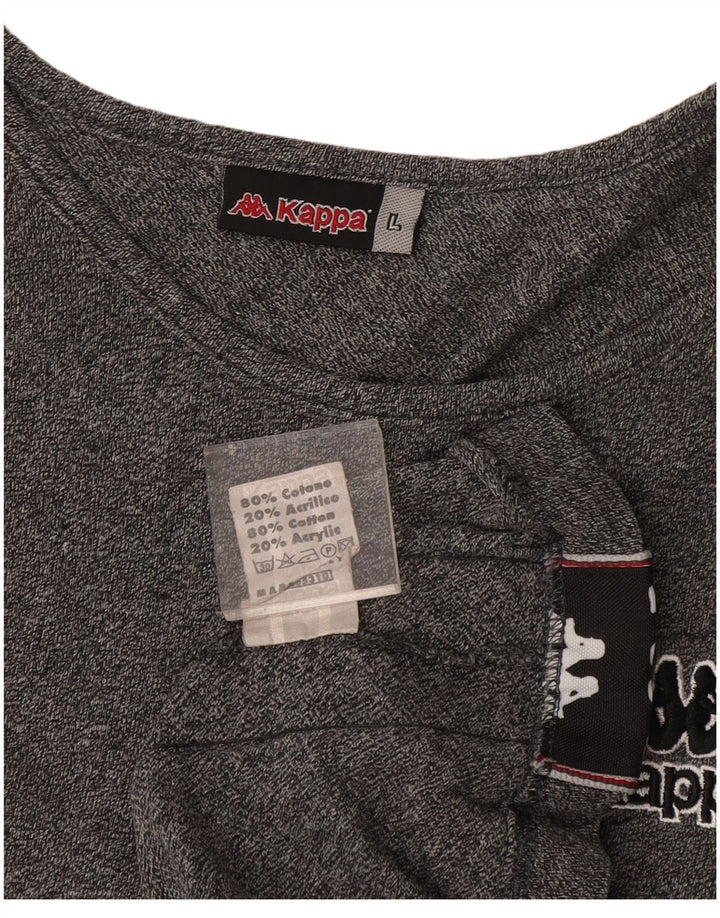 Kappa Hombre Camiseta Sin Mangas Estampada Grande De Algodón Moteado Negro