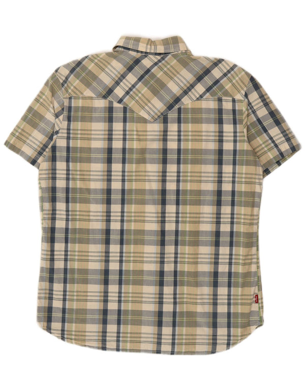 Camisa Levi's Hombre De Manga Corta De Algodón A Cuadros Verdes Grandes