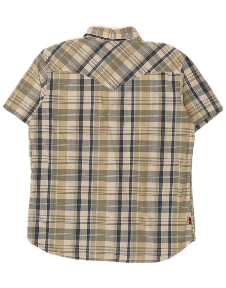 Camisa Levi's Hombre De Manga Corta De Algodón A Cuadros Verdes Grandes