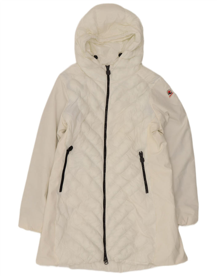 Invicta Abrigo acolchado con capucha para mujer UK 18 XL Poliéster blanco