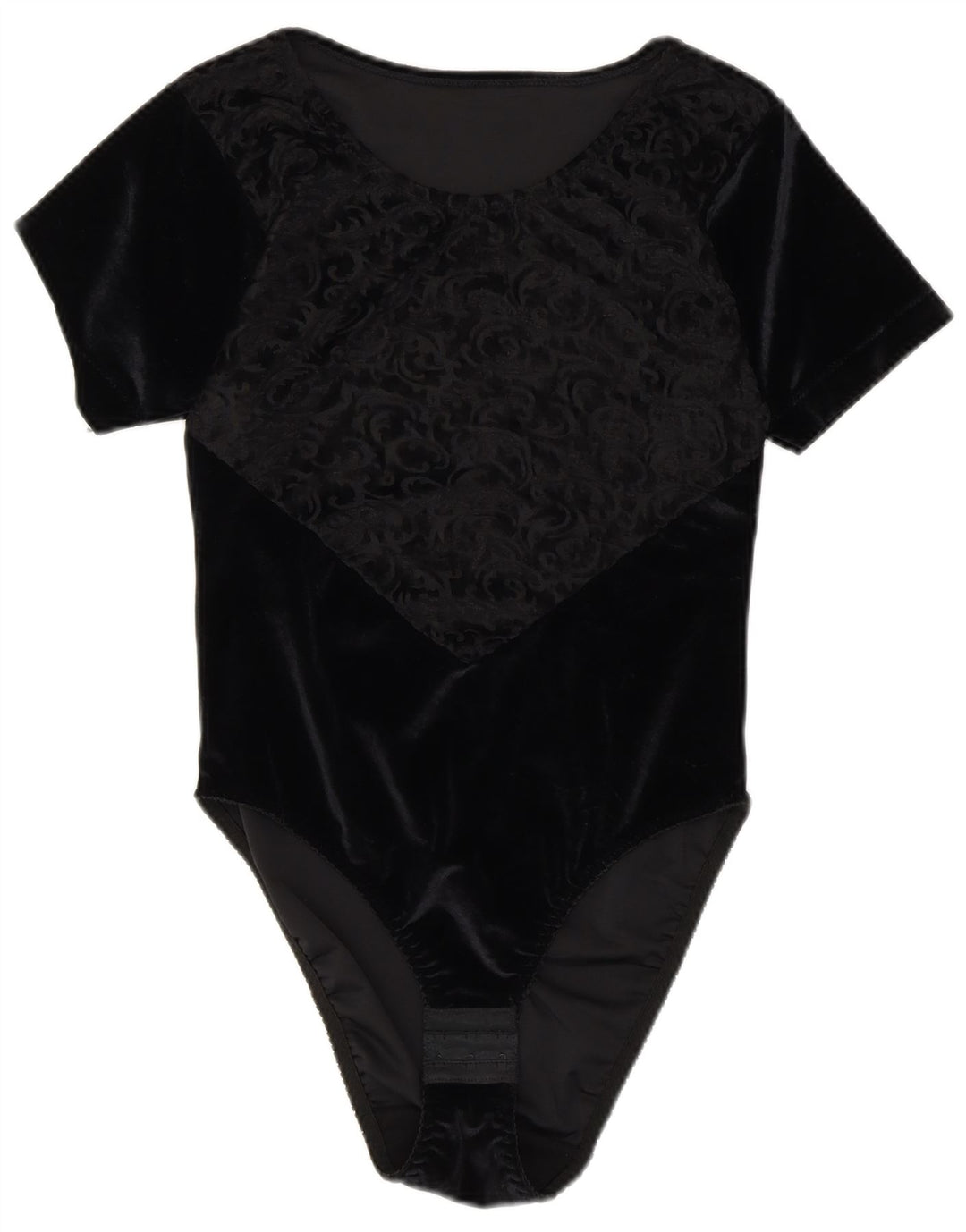 MICHELLE Body de terciopelo para mujer UK 44 Mediano Negro Paisley Poliéster