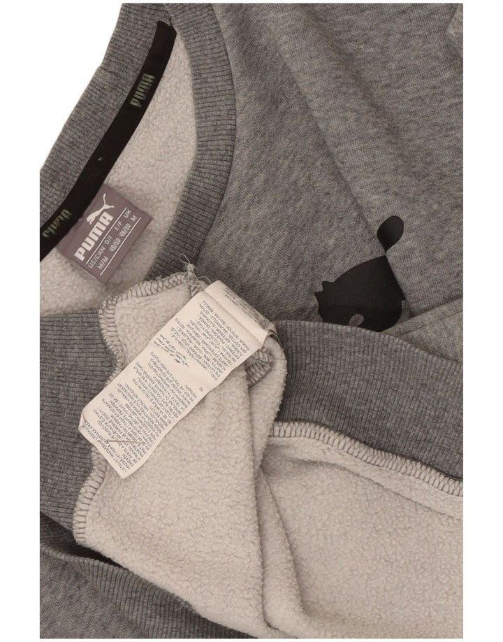 Puma Hombre Sudadera Gráfica Jersey De Algodón Moteado Gris Medio