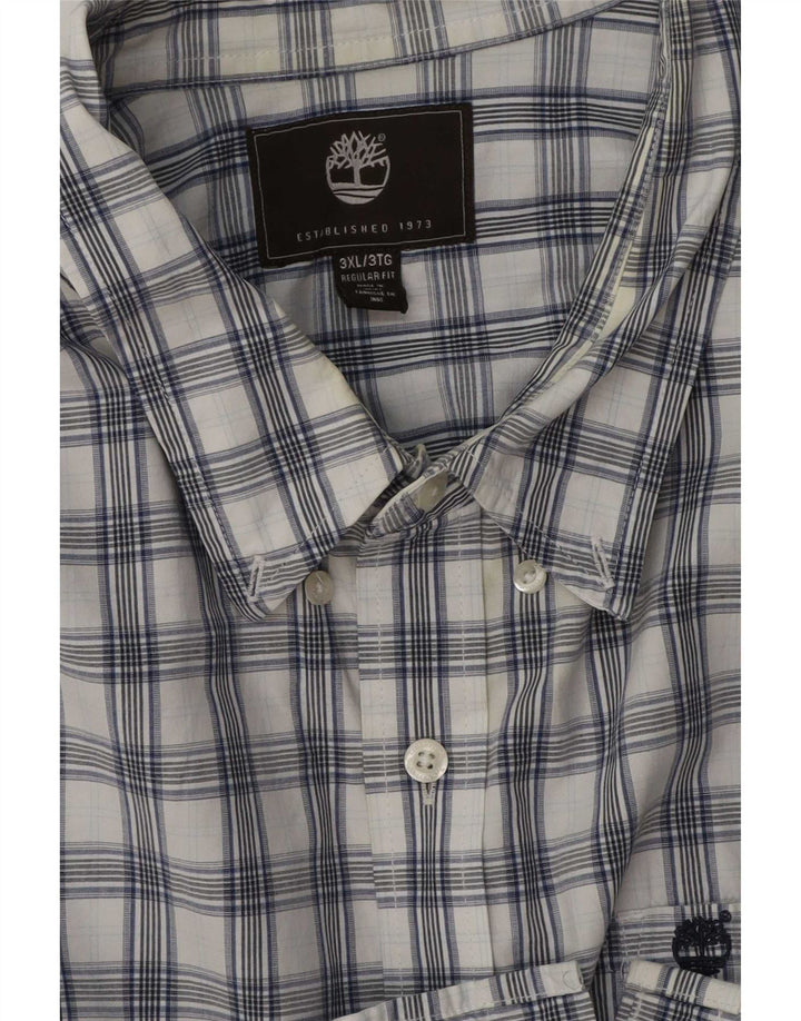 Timberland Camisa De Manga Corta Regular Fit Para Hombre 3XL Azul A Cuadros