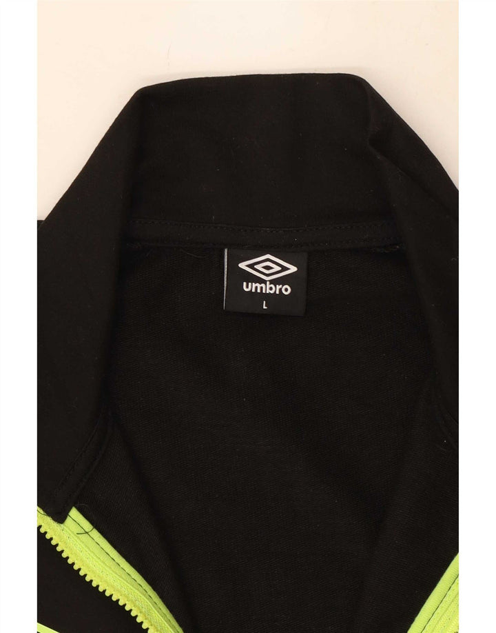 Umbro Hombre Chándal Top Chaqueta Grande Poliéster Negro