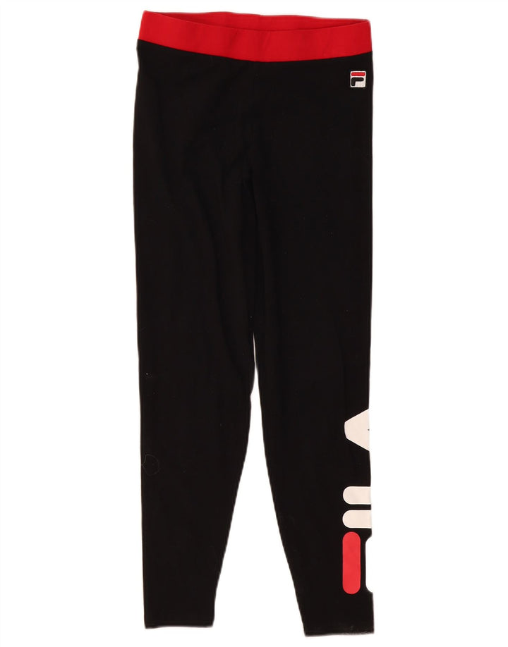 Fila Leggings gráficos para mujer UK 8 Small Algodón negro