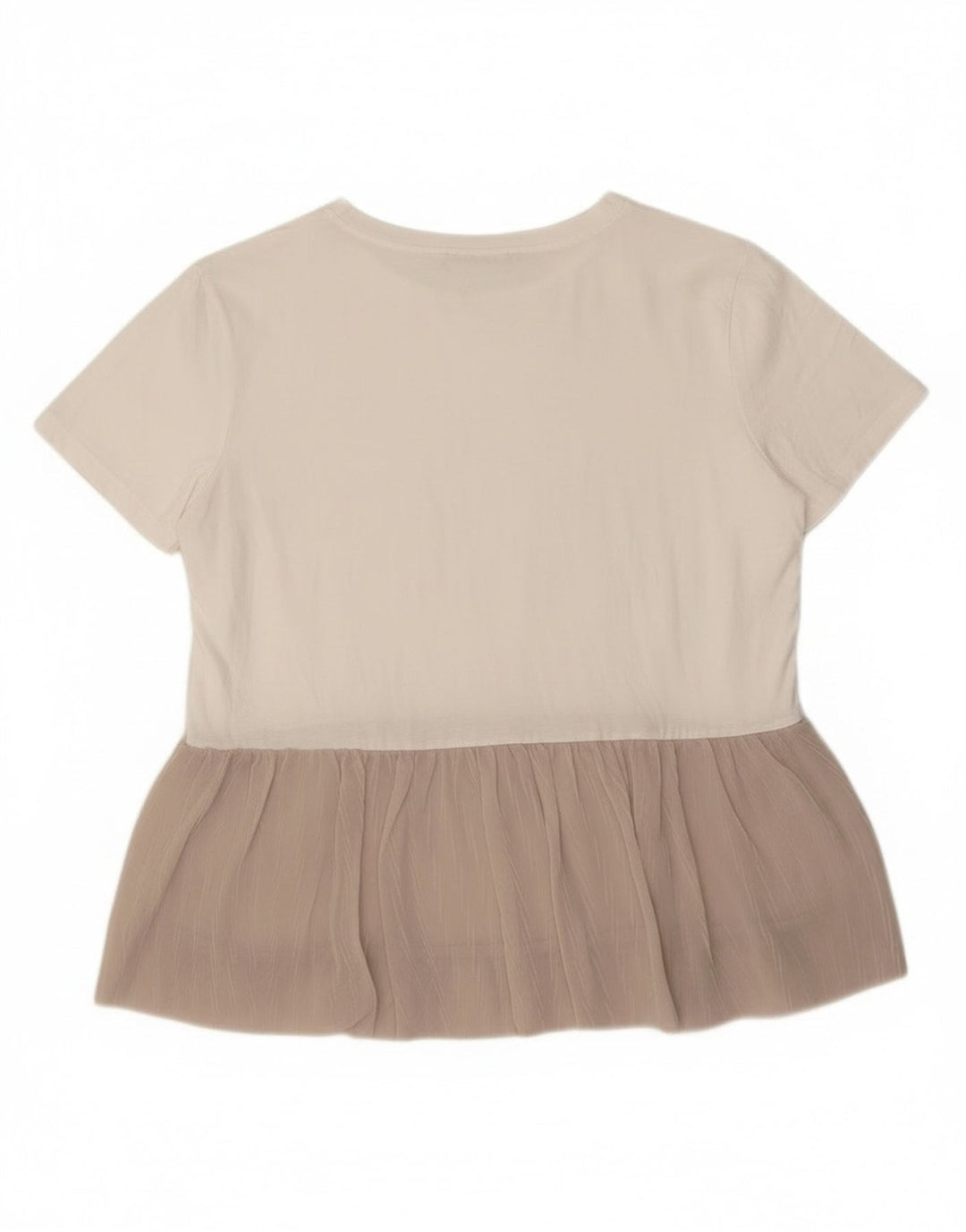 ZARA Mujer Blusa Top UK 44 Medio Blanco Colorblock