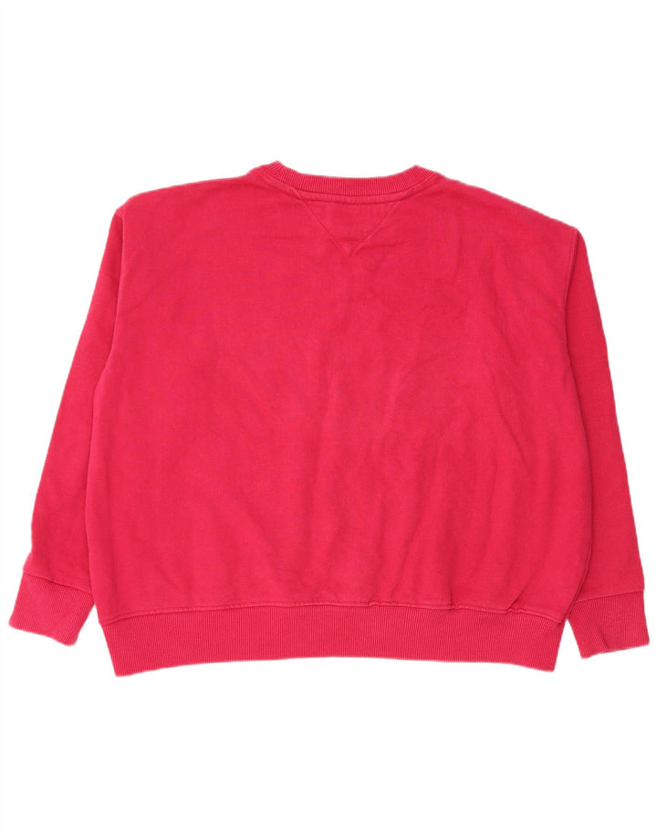 Tommy Hilfiger Sudadera extragrande con gráfico para mujer, talla 44, talla mediana, color rosa