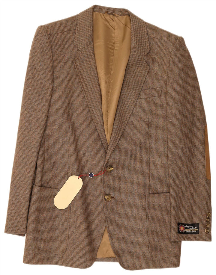 Vittorio Veneto Chaqueta tipo blazer de 2 botones para hombre IT 48 Lana marrón medio