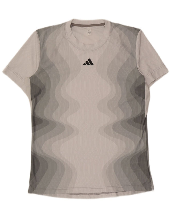 Adidas Hombre Aeroready Graphic Camiseta Top Grande Gris Tie Dye Poliéster