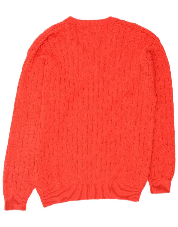 White Sails - Jersey con cuello en V para hombre, talla grande, color naranja